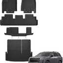 Auxko All Weather Floor Mats Cargo Mat Back Seat Mat Fit for Nissan Pathfinder 7&8 Seat 2026 2025-2022 TPE Floor Liner Trunk Mat Pathfinder Accessories All Season Odorless Anti-Slip Black