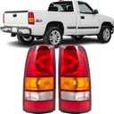 Tail Lights Assembly compatible with 1999-2002 Chevy Silverado 99-06 GMC Sierra 1500 2500 3500 1500 HD 2500HD Taillights Rear Brake Lamp, Red Lens