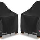 Bitubi Waterproof 2 Pack Patio Adirondack Chair Cover for Outdoor Chair Size Up to 32W x 35D x 36H inch,Outdoor Lawn Patio Furniture Covers (Black)