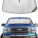 Windshield Sun Shade for Ford F150 2015-2020. Full Coverage Rearview Mirror Shade for Ultimate Protection (Silver)