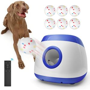 Automatic Ball Thrower for Dogs, Ball Launcher for Dogs - 2.5" Dog Balls * 6Pack (Blue)