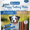 3 x N-Bone Jumbo Puppy Teething Sticks Peanut Butter Flavor Dog Treats, 7 Count 7.28-oz Bag