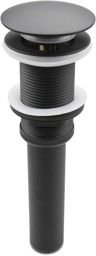 Bathroom Lavatory Vanity Vessel Sink Drain, Pop Up Drain Stopper Without Overflow, Black (Big Popup Cap)