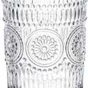 Glass Toothbrush Holders for Bathrooms, 10 oz Clear Tooth Brushing Dispenser, Small Tooth Brush Organizer for Vanity Countertop, Toothpaste Storage Stand, Tumbler Cup for Makeup Brushes (Flat Bottom - Small)