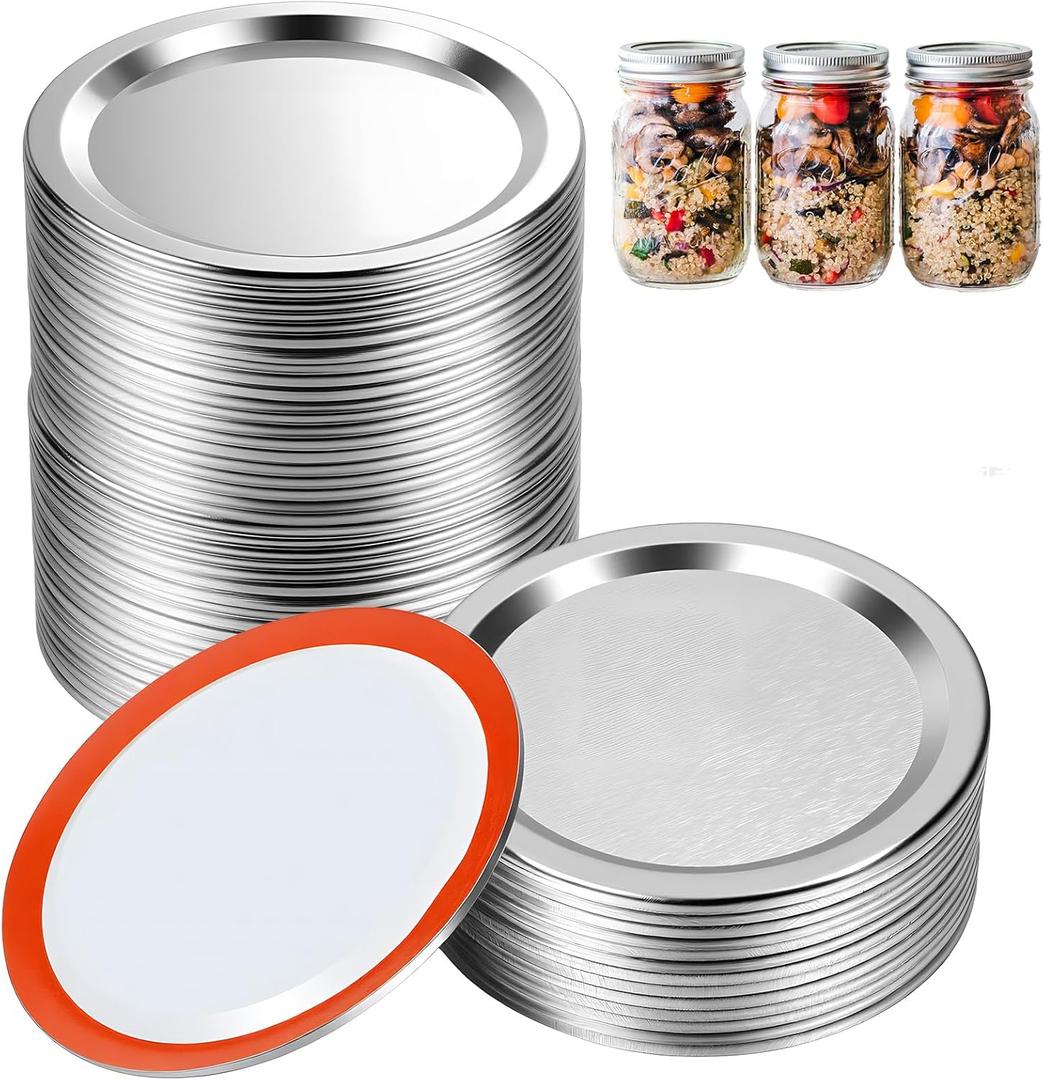 24 Pcs Canning Lids Regular Mouth Leak Proof Seal Wide Mouth Canning Lids Food Grade Metal Mason Jar Lid Fits Ball and Kerr Jar