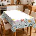 Eikione Rectangular Tablecloth 55x70Inch,Waterproof Summer Flowers Table Cloth Washable, Stain Resistant Cloth Table Cover for Party Picnic Dinner Decor