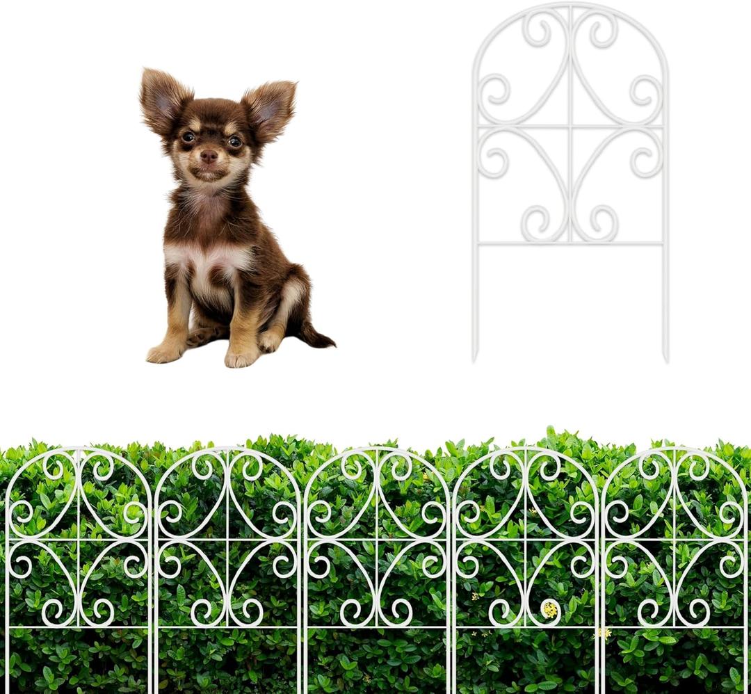 ShopLaLa Garden Border Animal Barrier (10 Panels), 12in(L) x 24in(H) Wire Fence Butterfly Arch Panel Outdoor Decorative Fencing Rustproof Metal for Lawn Landscape, Dog Fences for the Yard No Dig