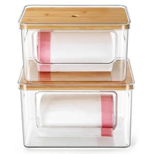 Hudgan 2 Pack Large Trash Bag Dispenser, 2 in 1 Garbage Bag and Dishwasher Pods Organizer Under Sink