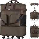 Hanke Expandable Collapsible Luggage with Wheels Suitcase Luggage Rolling Travel Bag Duffel Bag for Men Women Lightweight Suitcase Large Capacity Luggage with Spinner Wheel (Coffee)