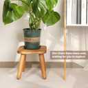 2 Pack Wooden Stool, Plant Stools, Kids Stools for Adults Step Stool for with Four Detachable and Assembled Legs(Classic 9.3inch)-Walnut