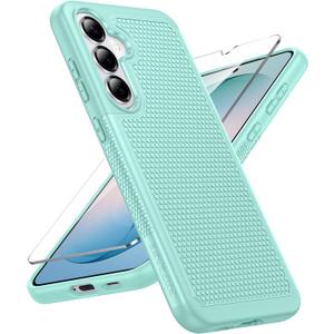 FNTCASE for Samsung Galaxy S26 Plus Case: Military Grade Drop Protection, 14ft Drop Tested, Screen Protector Included, Anti-Slip Anti-Fingerprint Dual Layer Shockproof Phone Case Cover (Mint Green)
