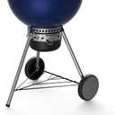 Weber Master-Touch Charcoal Grill, 22-Inch, Deep Ocean Blue Premium Outdoor BBQ Grill with Tuck-Away Lid Holder & OneTouch Cleaning System, PorcelainEnameled Kettle