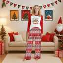 Matching Christmas Pajamas for Family Sets Holiday Jammies Sleepwear Christmas Pjs for Women Men Couples (L)