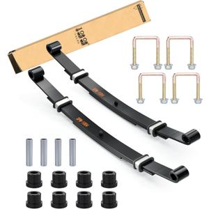 10L0L Golf Cart Heavy Duty Rear 3-Leaf Spring Kit for EZGO TXT Medalist 1995-2013 & MPT 800, HD Leaf Spring with Bushings Sleeves U Bolts, Replace OEM 70247-G01 70474G01 70505G01 603109