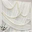 200 Pcs Quick Link Pearl Ball Garland with 3 x 16.4ft Pearl Bead Garland, 2.2 Inch