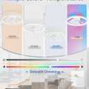 ZMISHIBO RGB Ceiling Fans with Lights and Remote, 20 inch Low Profile Ceiling Fan with Light, 3000K-6000K Dimmable & RGB, Modern Fandelier Flush Mount Ceiling Fan, Small LED Fan for Bedroom