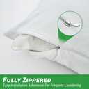 Gogreen Bamboo Rayon Waterproof Pillow Protector, Breathable Pillow Cover, Cooling Pillow Case Protector with Zipper, Super Soft Pillow Case Cover with Zipper (2 Packs, Queen 20"x30", White)