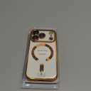 WEYNRBOX Magnetic for iPhone 17 Pro Case with Privacy Screen Protector & Full Camera Cover,[Non-Yellowing] Shockproof Clear Phone Case Compatible with MagSafe Women Girls for iPhone 17 Pro,Gold