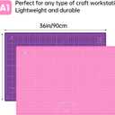 Headley Tools Thickened 24 x 36 Inch Self Healing Sewing Cutting Mat, A1 Rotary Cutting Sewing Mat for Crafts, Double Sided 5-Ply Table Cutting Board for Fabric Quilting Leather Hobby, (Pink/Purple)