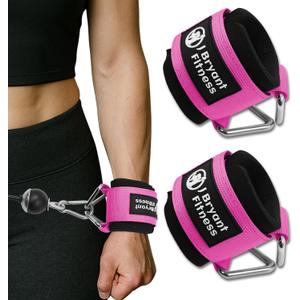 J Bryant Fitness Wrist Cuffs for Cable Machines – Heavy Duty Adjustable Wrist Straps with 7mm Neoprene Padding for Strength Training, Pull Exercises, and Forearm Support