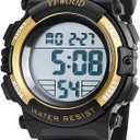 YFWOOD Kids Digital Watch Waterproof Outdoor Watches Children Casual Electronic Analog Quartz Wrist Watches with Silicone Band Luminous Alarm Stopwatch for Boys