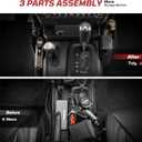 Metal Organizer Tray Compatible with 2011-2017 Jeep Wrangler JK/JKU, Sturdy Center Console Shifter Side Tray Storage Box Interior Accessories (Not for Manual Shift Vehicles and JL/JLU)