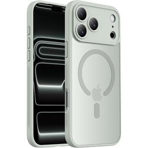 Designed for iPhone 17 Pro Case, Compatible with MagSafe, [Camera Protection] [15FT Military Drop Protection] Shockproof Translucent Matte Anti-Slip Phone Case, 6.3", Calke Green