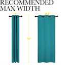 NICETOWN Room Darkening Curtains 72 inch Length 2 Panels, Thermal Insulated Grommet Blackout Curtains for Modern Casual Elegant Bedroom Kids Room Theme Decoration (Peacock Teal, 2 Pieces, W34)
