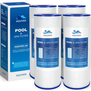 CX580XRE Pool Filter Cartridges, Compatible with Hayward SwimClear C3000, C3020, C3025, C3030, Hayward C580E, CX580XREPAK4, Pleatco PA81, PA81-PAK4, Filbur FC-1225, Unicel C-7483, 4 Pack