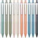 2 x Linbsunne Gel Pens Black Ink Pens for Office 0.5mm Fine Point Pens Smooth Writing Retractable Work Pen (Metal clip-12 pcs)