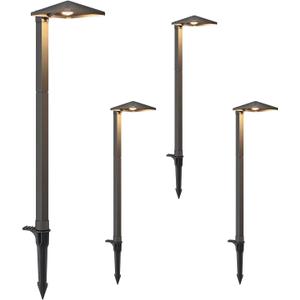 EDISHINE Low Voltage Landscape Lighting, 3W 230LM 3000K 50,000 Hrs Waterproof LED Pathway Lights Wired, 12V Electric Outdoor Landscpae Path Light with Connectors, Aluminum Housing, ETL Listed Cord