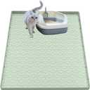 Cat Litter Mat, Silicone Large Cat Litter Trapping Mat for Litter Box - 31x22 in, Waterproof & Non-Slip, Durable & Easy Clean, Green