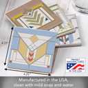 Chevron Designs by Frank Lloyd Wright 4-Pack Assorted Stone Coasters with Protective Cork Backing Manufactured in the USA Absorbent Easily Wipes Clean
