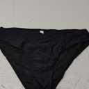 Fanuerg Women's Bikini Bottom Cross V Cut Front Swimsuit Full Coverage Bathing Suit Bottoms (Large, Black)