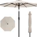 AreShark 10 FT Outdoor Patio Umbrella, Patio Table Umbrella with Push Button Tilt and Crank, Outdoor Patio Umbrellas with 8 Fiberglass Ribs, Patio Umbrellas for Market, Garden, Pool (Cream White)