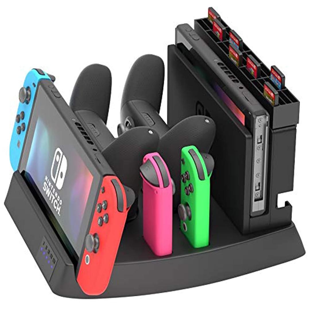 Skywin Switch Charging Dock and Game Holder for Switch Console, Joycon and Pro Controllers, Up to 28 Games