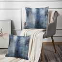 Britimes Throw Pillow Covers Modern Home Art Decor, 20 x 20 Inches Set of 2 Pillow Cases Decorative, Abstract Oil Painting Pillowcases for Bedroom, Living Room, Cushion Couch Sofa, Navy Blue Accent