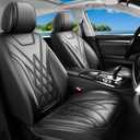 Fit Ranger Car Seat Covers for Ford Ranger 2007-2025 2026 - Luxury Leather, Anti-Slip, All-Weather Seat Cushions, Waterproof & Breathable, Airbag Compatible, Full 5-Seat Set (Black)