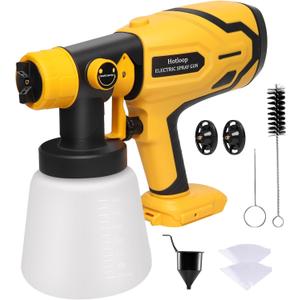 Cordless Paint Sprayer for DEWALT 20V Battery (Battery NOT Included), Cordless Paint Sprayers for Home Interior and Exterior, House Painting Stain Sprayer for Fence, Furniture, Cabinets, Walls, etc. (YELLOW)