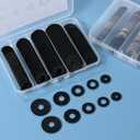 120Pcs Flat Rubber Washers Assortment Kit,16/18/20/25/30mm Black Washer, Vibration Absorbing Pads Sealing Rubber Washers for Faucets Garden Bolts Screws Hose Plumbing Shower Head- 5 Sizes