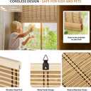 LazBlinds Cordless Bamboo Blinds, Roll Up Shades for Windows, Light Filtering Hanging Window Blinds, Bamboo Shades for Patio Indoor/Outdoor Porch, 23'' W x 72'' H, Natural