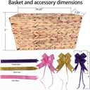 Gift Baskets Empty to Fill, Woven Storage Basket for Baby Shower, Empty Gift Basket with Gift Bag & Ribbon, Nursery Organizer Bin, Natural Color (1-Pack)