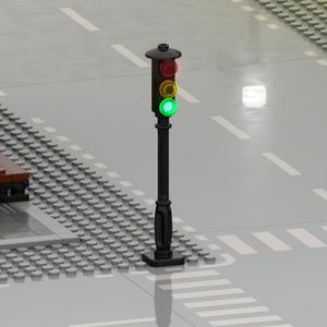 2PCS Building Blocks Traffic Signal Lights Easy Installation City Kit Realistic Blocks for Traffic Lights Gift Compatible with Lego