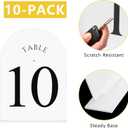 JOYIT Arch Wedding Table Numbers 1-10 with Stands Double-Sided Printed 5" X 7" Acrylic Signs with White Background and Black Text, Perfect for Wedding Receptions, Parties, Anniversaries, and Events