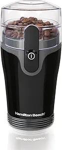 Hamilton Beach Fresh Grind Electric Coffee Grinder for Beans, Spices and More, Stainless Steel Blades, Removable Chamber, Makes up to 12 Cups, Black
