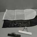 Hair Extensions Holder 24" Hair Extension Storage Bag Wig Bag Storage Organizer Wooden Hanger, Portable Dust-Proof Waterproof Hair Extensions Wig Hanger 2 PCS, Black & White