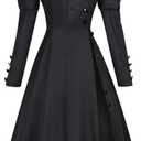 Womens Black Costume Long Sleeve Dress for Halloween Party (Large)