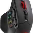 Redragon M811 Aatrox MMO Gaming Mouse, 15 Programmable Buttons Wired RGB Mouse w/Ergonomic Natural Grip Build, 10 Side Macro Keys, Software Supports DIY Keybinds & Backlit (Black)