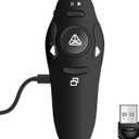 Rechargeable Presentation Clicker Wireless Presenter Remote USB Control Powerpoint PPT Clicker, RF 2.4GHz Presenter Remote Slide Advancer for Computer/Laptop/Mac/Keynote