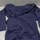 Navy Blue Formal Off Shoulder Wedding Guest Dress for Women Bodycon Split Maxi Dresses Long Sleeve Evening Gown Dress with Zipper, Large